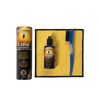 Image of MusicNomad F ONE Unfinished Fretboard Care Kit Oil, Cloth, Brush (MN125)