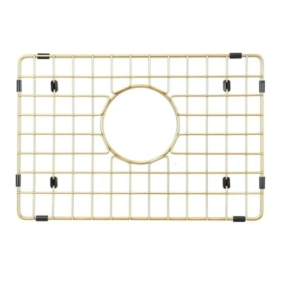 Image of Starstar Sinks Protector Matte Gold 304 Stainless Steel Kitchen Sink Bottom Grid, Rack (14 x 11)