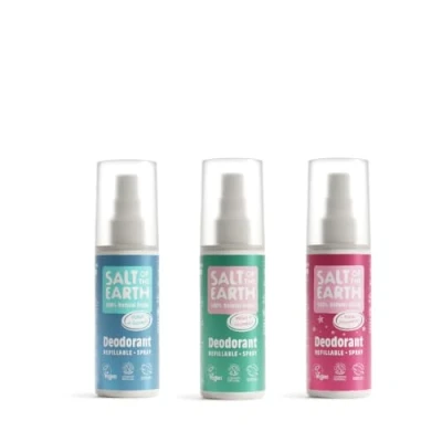 Image of Salt of the Earth Refillable Natural Deodorant Spray, Kid&#039;s Bundle (3 x 100ml) Vegan &amp; Cruelty Free Certified 100% Origin Ingredients Suitable for Men, Women Children