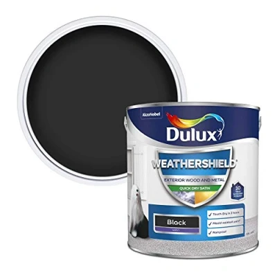 Image of Dulux Weather Shield Quick Dry Satin Paint, 2.5 L Black