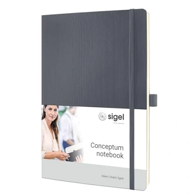 Image of Sigel CONCEPTUM A4 Lined Softcover Notebook Dark Grey