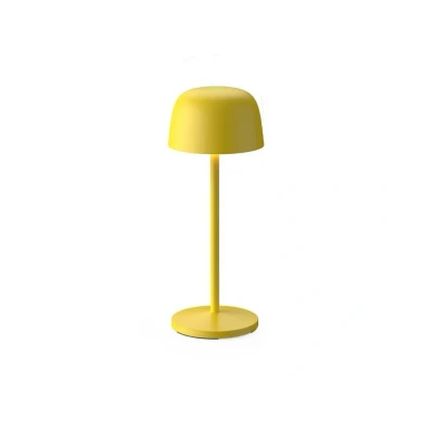 Image of Lindby LED table lamp Arietty, yellow, aluminium, 27cm, IP54
