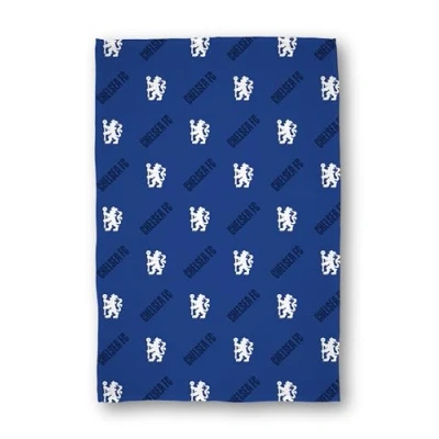 Image of CHARACTER WORLD Official Chelsea FC Fleece Throw Blanket Super Soft, Football Geometric Design Warm Soft Feel Blue Perfect for Home, Bedroom, Sleepovers &amp; Camping