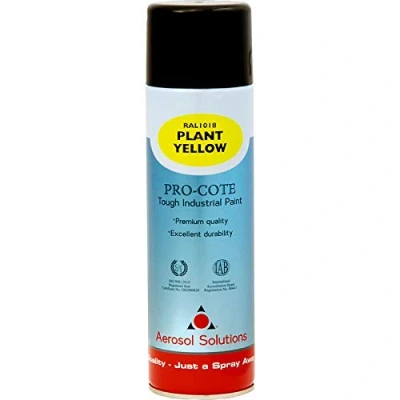 Image of Aerosol Solutions Pro Cote Plant Yellow Spray Paint 500ml