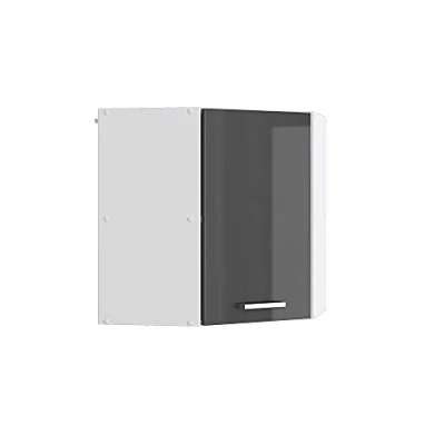 Image of Vicco Corner wall cabinet Raul, Anthracite high gloss/White, 57 cm