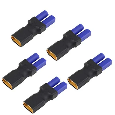 Image of LinsyRC 5 Pack XT60 Male Connector to EC5 Female no wire Adapter for RC Model Lipo Battery