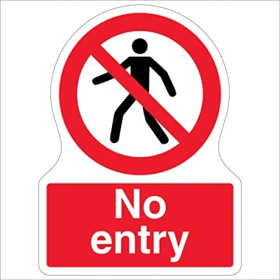 Image of V Safety Shaped Sign No Entry Pedestrian 200X300 1MM Rigid Plastic
