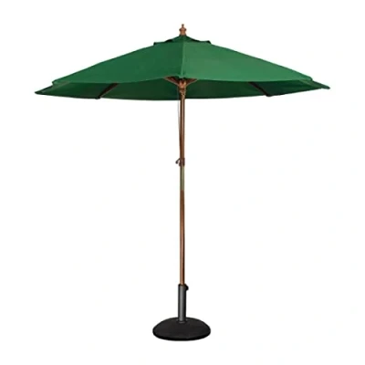 Image of Bolero Round Parasol 237X25M Diameter Green Base Outdoor Garden Umbrella