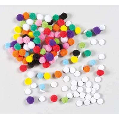 Image of Baker Ross AF125 Self Adhesive Pom Poms (Pack of 200)