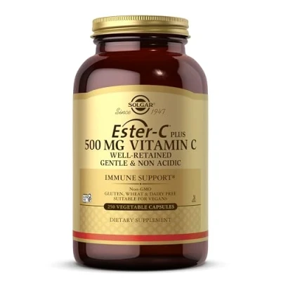 Image of Solgar Ester C Plus 500mg Vitamin Supports Healty Immune System Highly Absorbable Antioxidant 100 Vegetable Capsules