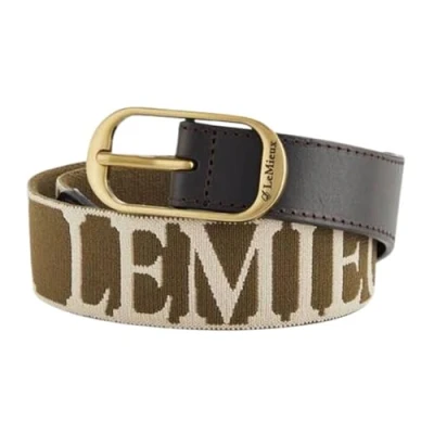 Image of LeMieux Eddie Elasticated Belt Branding Premium Leather Finishings Unisex Horse Shoe Shaped Buckle Alpine, XS