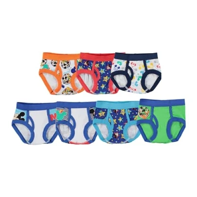 Image of Disney Boys&#039; Mickey Mouse 100% Combed Cotton Briefs Available in Sizes 2/3t, 4t, 4, 6 and 8, Assorted, 18 Months (Pack of 7)