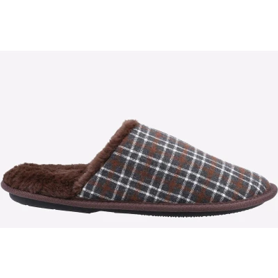 Image of Fleet &amp; Foster Rhys Mule Slipper Mens Brown Size UK 7