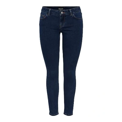 Image of PIECES Women&#039;s PCPEGGY LW Skinny ANK DB Jeans NOOS CP, Dark Denim Blue, S / 30L