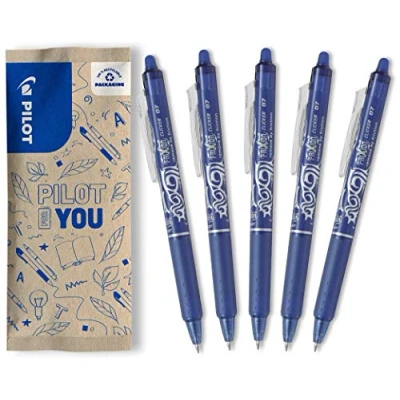 Image of PILOT 0.7 mm Frixion Erasable Retractable Rollerball Tip Blue (Pack of 5)