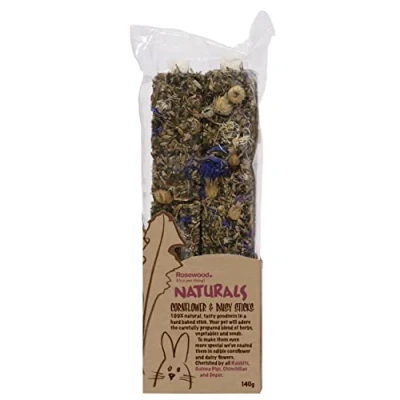 Image of Rosewood Naturals Cornflower &amp; Daisy Sticks, Rabbit Treats Small Animal Treats, 140g