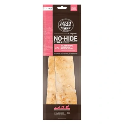 Image of Earth Animal No Hide Salmon Strips 4pk 44g