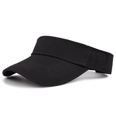 Image of EHOTER Sun Visor Hat Golf Sports Tennis Beach Unisex Summer Adjustable UV Protection Cap for Women Men Outdoor (Black)
