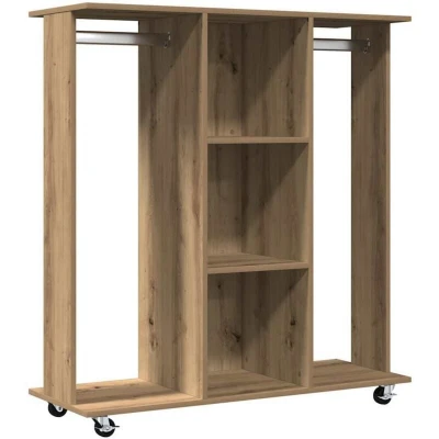 Image of vidaXL Wardrobe with Wheels Artisan Oak 102x38x110 cm Engineered Wood