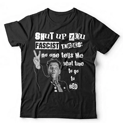 Image of Short Sleeve Shut Up You Fascist Tories Tshirt Unisex &amp; Kids Young Ones, Rik Mayall, Rick Shirt Top Sweatshirt Black S