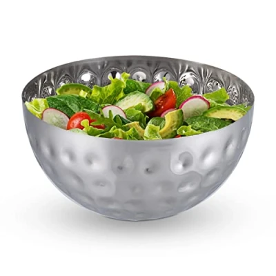 Image of Relaxdays Serving Bowl, Silver, 25 cm