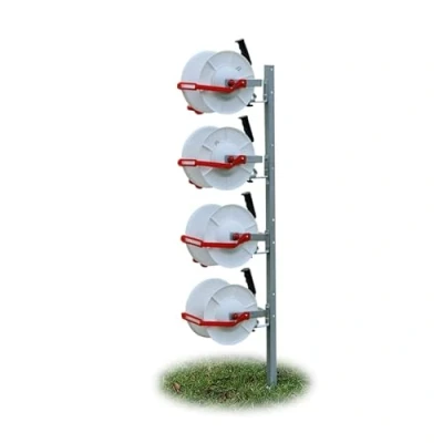 Image of Doblit Multi Reel Post with 4 Geared Reels Easy Fence Deployer 165cm Steel Brackets, Includes 4x for up to 600m of Fencing (4 Config.)