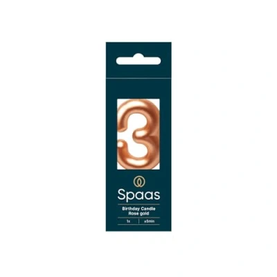 Image of Spaas Birthday Candle Number &#039;3&#039;, Rose Gold