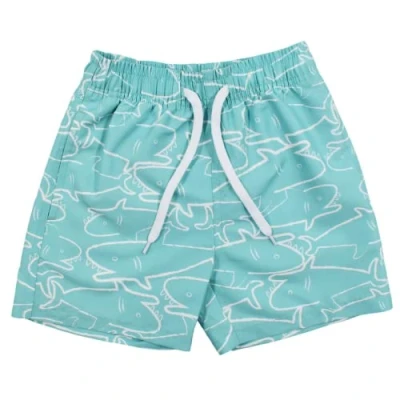 Image of Splash About Soaked Boys Swim Shorts Shark Aruba Blue, 6 7 Years