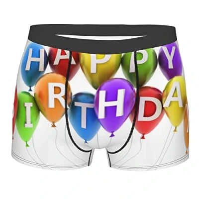 Image of 850 Men&#039;S Boxer Briefs Happy Birthday Shorts Classic,Antibacterial Undershorts Gift,Swimming L