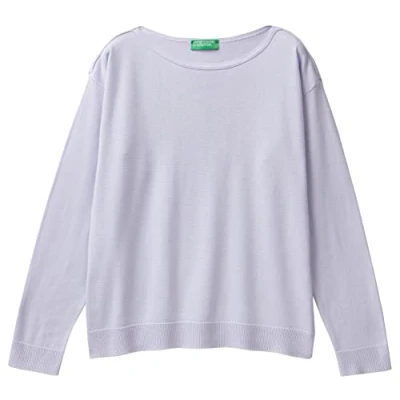 Image of United Colors of Benetton Women&#039;s Sc Boat Jersey M/L 103cd102l Sweater, Light Lilac 2k1, XL
