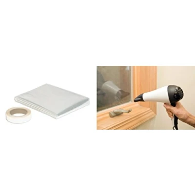 Image of DRAUGHT EXCLUDER FILM FROST COLD WINDOW INSULATION KIT DOUBLE GLAZING SHRINK FIT