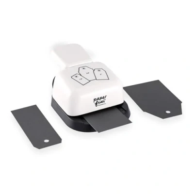 Image of Paperfuel 3 in 1 Label Punch Sizes Making with Square Top Edge Motif Paper Card Gift Wrapping