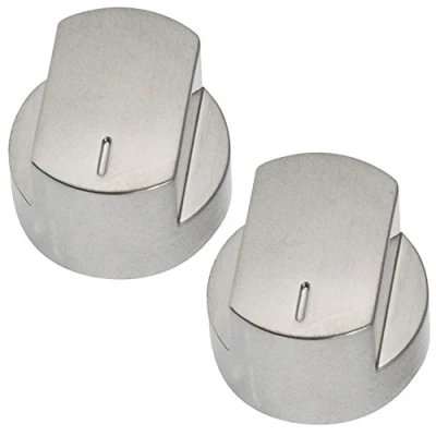 Image of Stoves Genuine Temperature Control Knob for Oven Cooker Grill Hob (Pack of 2, Silver/Chrome)