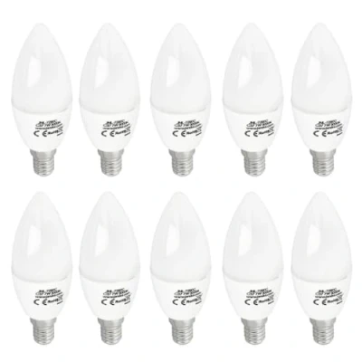 Image of JANDEI E14 LED Light Bulb 60W Equivalent, Candle Warm White 3000K, 7W Small Edison Screw Bulb, 950LM, Energy Saving Bulbs, 10 Pack