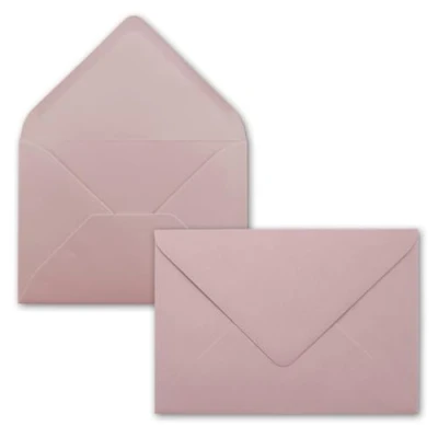 Image of 25 envelopes old pink DIN C6 114 x 162 mm with wet glue without window for greeting cards &amp; invitations FarbenFroh series