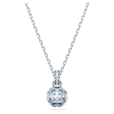 Image of Swarovski Birthstone PEND MAR Pendant BLU Necklace blue, Women&#039;s, Size: One Size, Blue