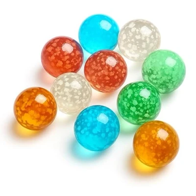 Image of ARSUK Large Glass Marbles Handmade 10pcs Multi Color, Sports Toys Indoor and Outdoor, Flowerish Style Glow in the Dark Doted (10pcs Marbles)