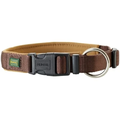 Image of HUNTER NEOPREN VARIO PLUS collar, dog nylon, padded with neoprene, 65/2,5 (XL), Brown/Caramel