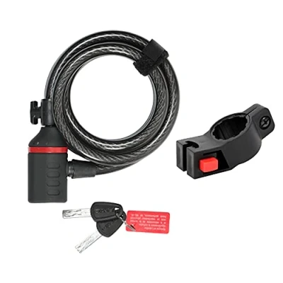 Image of Zefal K Traz C6 Anti Theft Bike Cable Lock with Frame Mounted Holder, Black, 180 cm