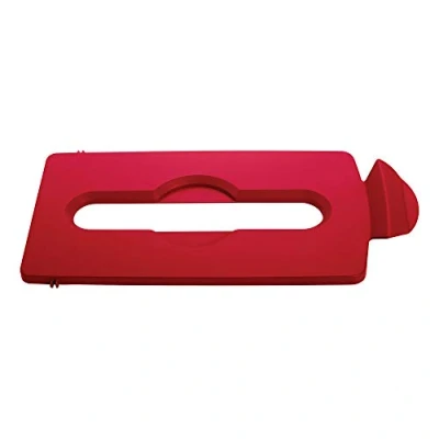 Image of Rubbermaid Commercial Products Slim Jim Recycling Station Red Paper Slot Lid 2007194