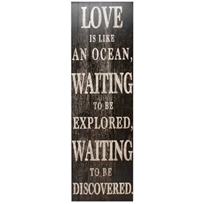 Image of Widdop &amp; Co Juliana Home Living Large (100cm x 30cm) Black Printed Canvas Love is Like an Ocean., Multicoloured, One Size
