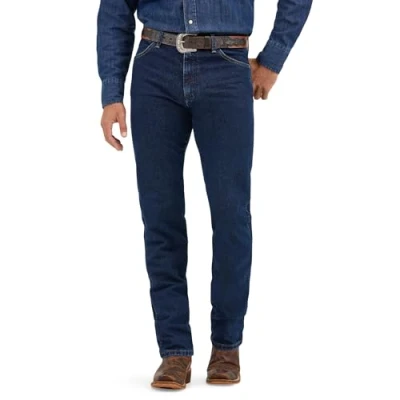 Image of Wrangler Men&#039;s Original Fit Jean Jeans, Dark Stone, 35W / 34L