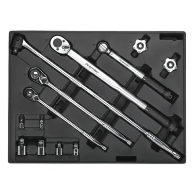 Image of Sealey Premier Tool Tray with Ratchet, Torque Wrench, Breaker Bar &amp; Socket Adaptor Set 13pc