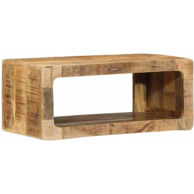 Image of vidaXL TV Wall Cabinet 60x30x25 cm Solid Wood Rough Mango