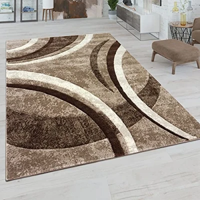 Image of Paco Home Large Rug Vintage Handmade Contour 3D Look, Size:200x290 cm, Colour:Brown