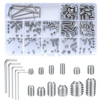 Image of 240 Pcs Grub Screws Set, Cup Point Hex Head Screw M3/M4/M5/M6/M8 Metric Allen 304 Stainless Steel Kit with Key Wrench(M1.5/M2/M2.5/M3/M4) for Door Handles, Faucet
