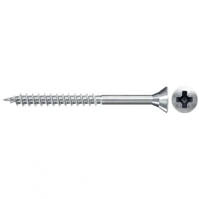 Image of fischer Chipboard Screw 5.0 x 100 Countersunk Head Blue Galvanised Partial Thread Phillips PZ