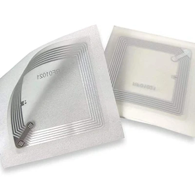 Image of 10 x NFC Tags NXP Chip NTAG216 888 Bytes Memory Extra Wide Antenna 45x45 mm self adhesive labels transparent High Scan Strength with Ultra Slim Design Strong Glue