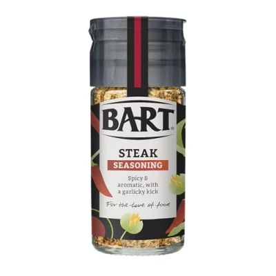 Image of BART Steak Seasoning Jar Warming Onion &amp; Garlic Blend Ideal for Steak, Ribs Burgers Mild Heat (6x46g Bulk Buy Set)