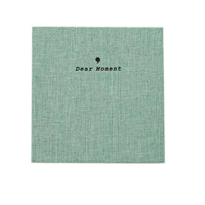 Image of JXE Normcore Style Ramie Cotton Fabric Photo Book Album Name Card Holder For Fujifilm Instax Wide 300/210 Instant 5 Inch Films (50 Pockets) Green